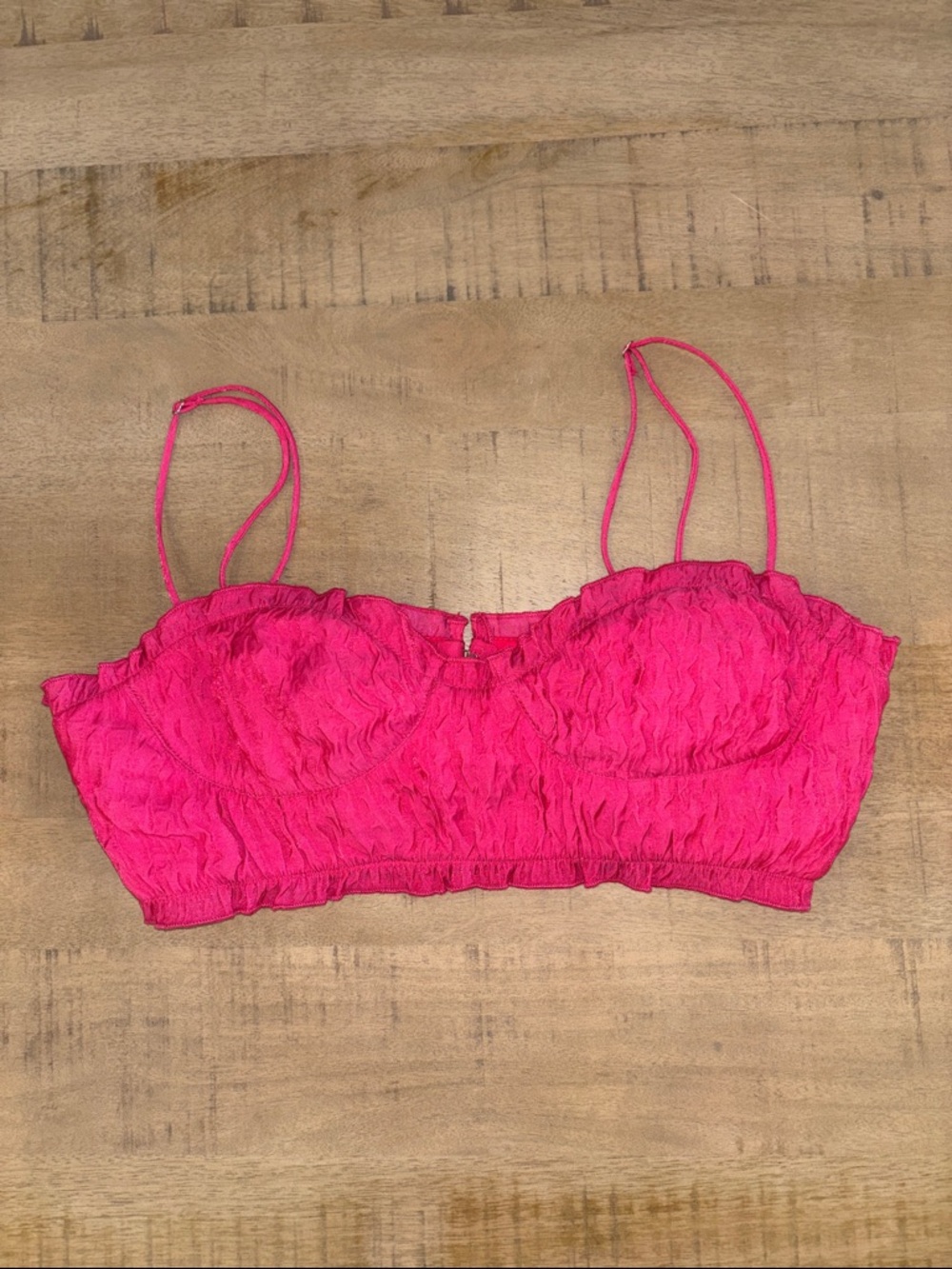 Zara Hot Pink Crop Top Bra Bralette Medium NWT Feminine Coquette Girl Festival